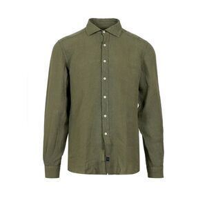 FAY Men's Long-Sleeve Linen Shirt Men GREEN Shirts